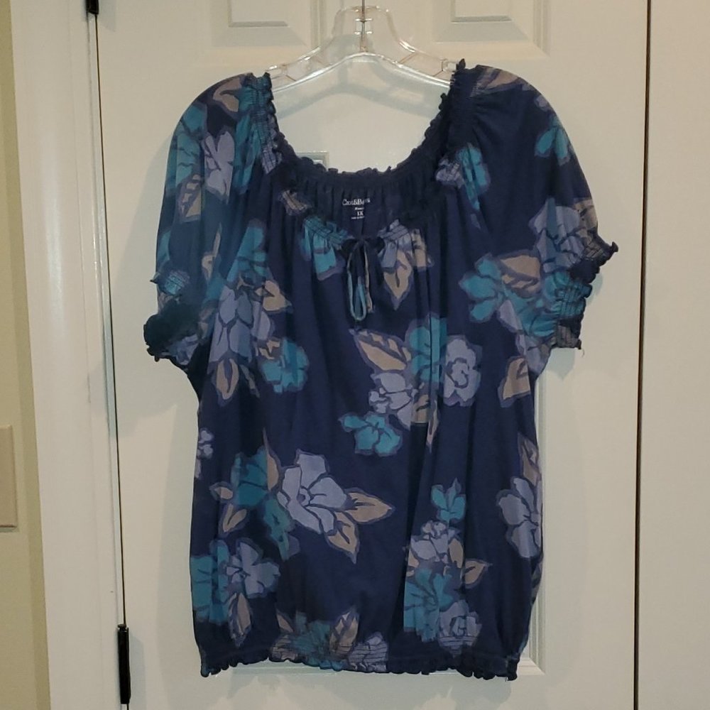 Blue Floral Croft & Barrow Top